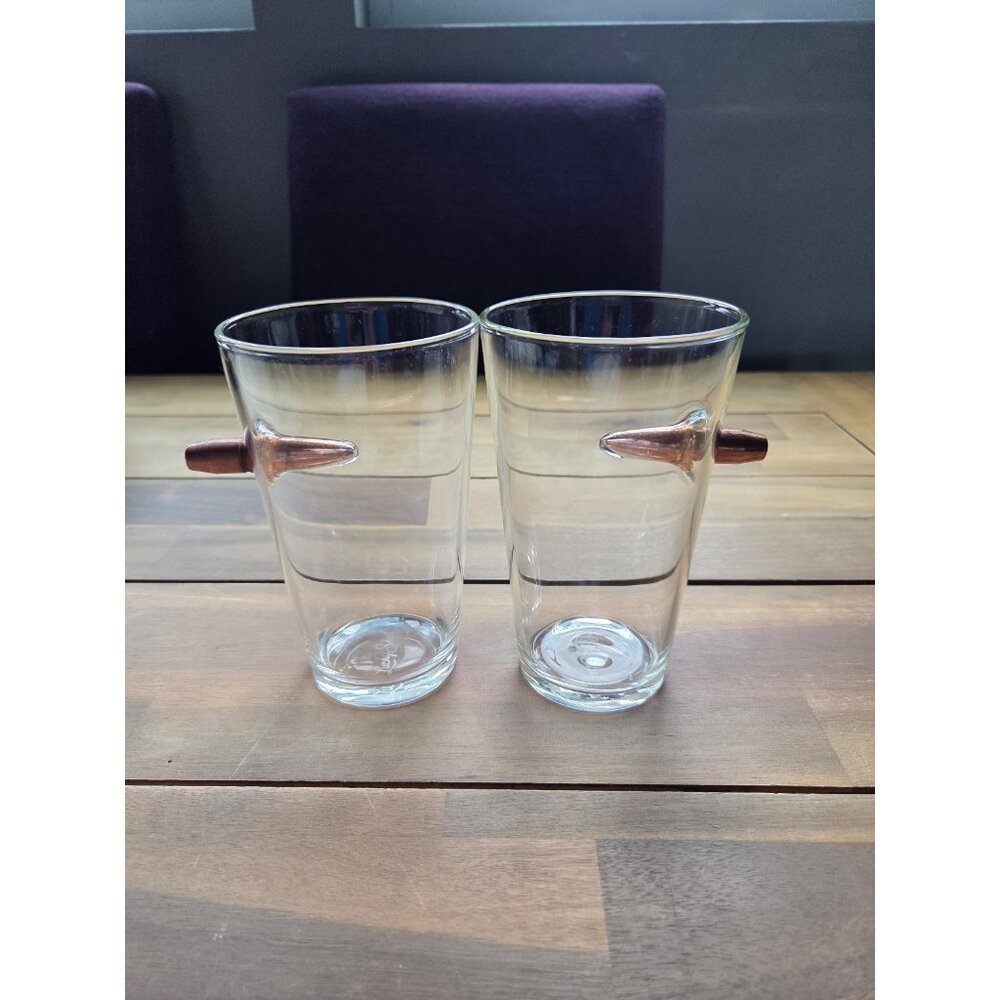 Lucky Shot Point of Impact Pint Glasses set of 2